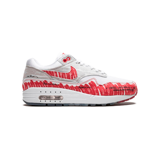Nike Air Max 1 Tinker Sketch to Shelf Bianco Rosso Uomo Sneakers Esclusive