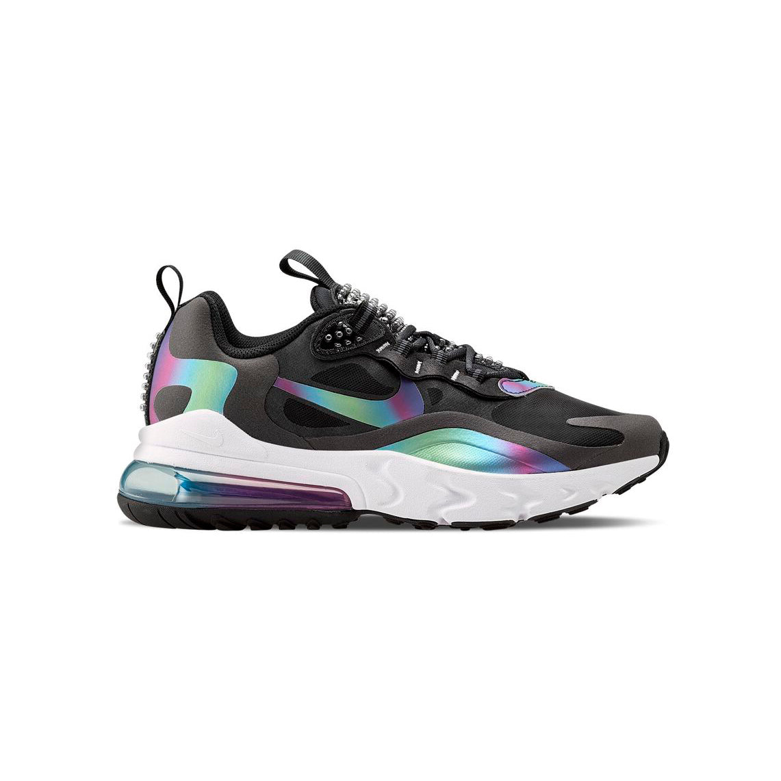 Nike Air Max 270 React Nera con Effetto Cromatico Iridescente