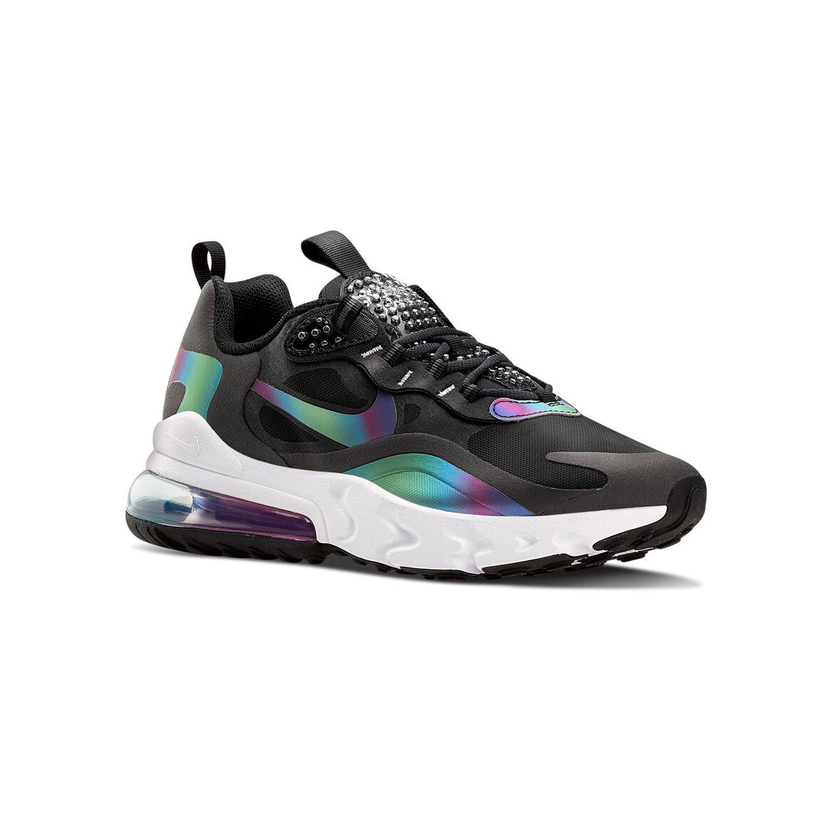Nike Air Max 270 React Nera con Effetto Cromatico Iridescente