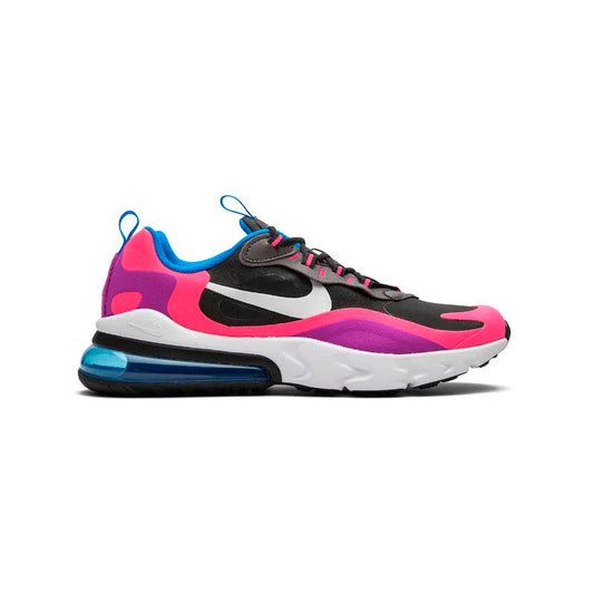 Nike Air Max 270 React Nera con Dettagli Rosa Hyper e Viola Vivid