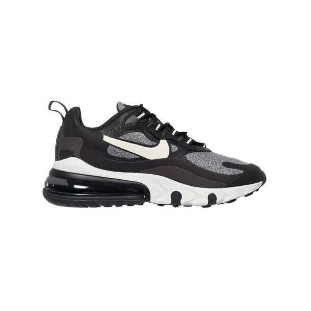Nike Air Max 270 React Nera con Dettagli Bianchi e Grigi