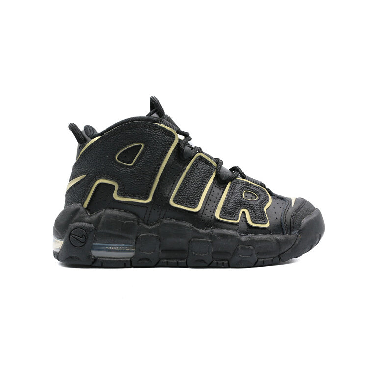 Nike Air More Uptempo Nero e Oro Metallizzato GS Sneakers Bambini