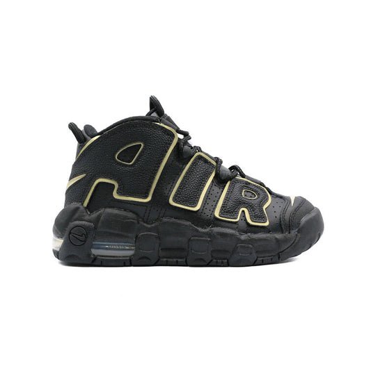 Nike Air More Uptempo Nero e Oro Metallizzato GS Sneakers Bambini