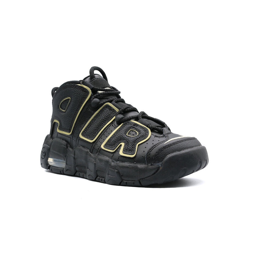 Nike Air More Uptempo Nero e Oro Metallizzato GS Sneakers Bambini