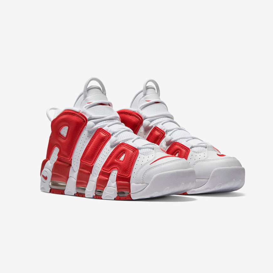 Nike Air More Uptempo Bianche e Rosse Varsity Red Sneakers Uomo