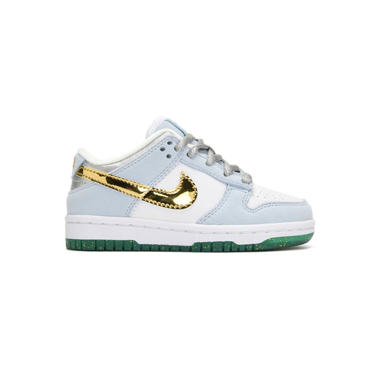 Nike Dunk Low Bambino x Sean Cliver Bianco e Oro Scarpe Esclusive