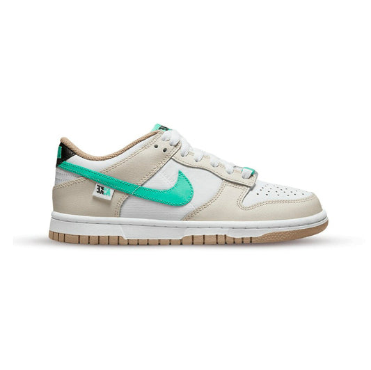 Nike Dunk Low Bianca Beige con Dettagli Verde Menta Uomo