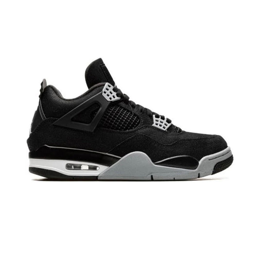 Nike Air Jordan 4 Black Canvas Uomo Sneakers Eleganti