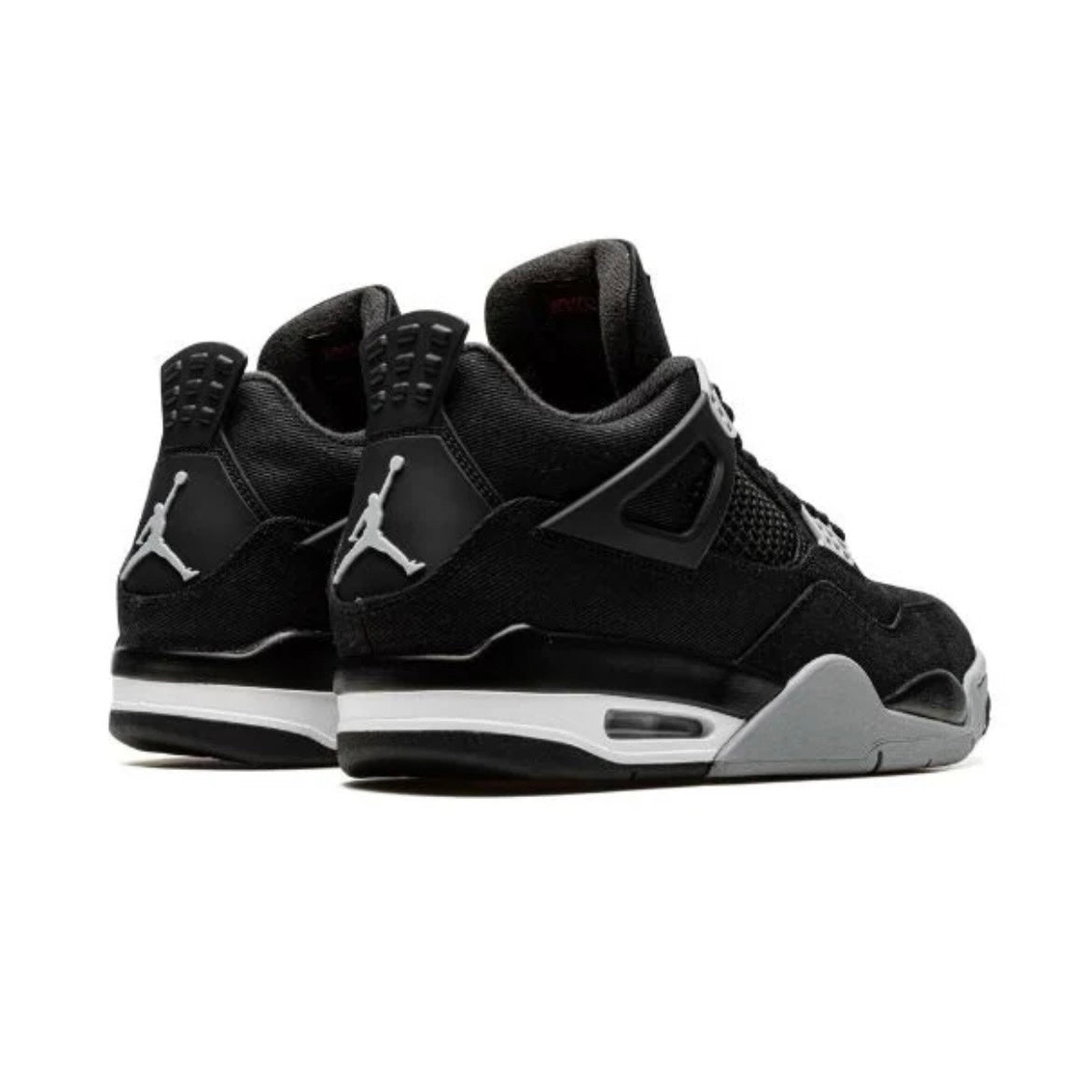 Nike Air Jordan 4 Black Canvas Uomo Sneakers Eleganti