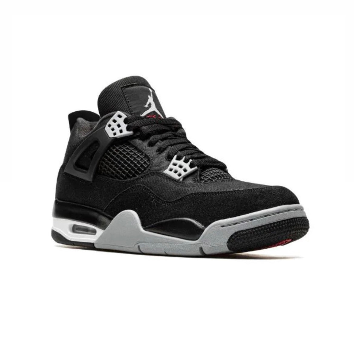Nike Air Jordan 4 Black Canvas Uomo Sneakers Eleganti
