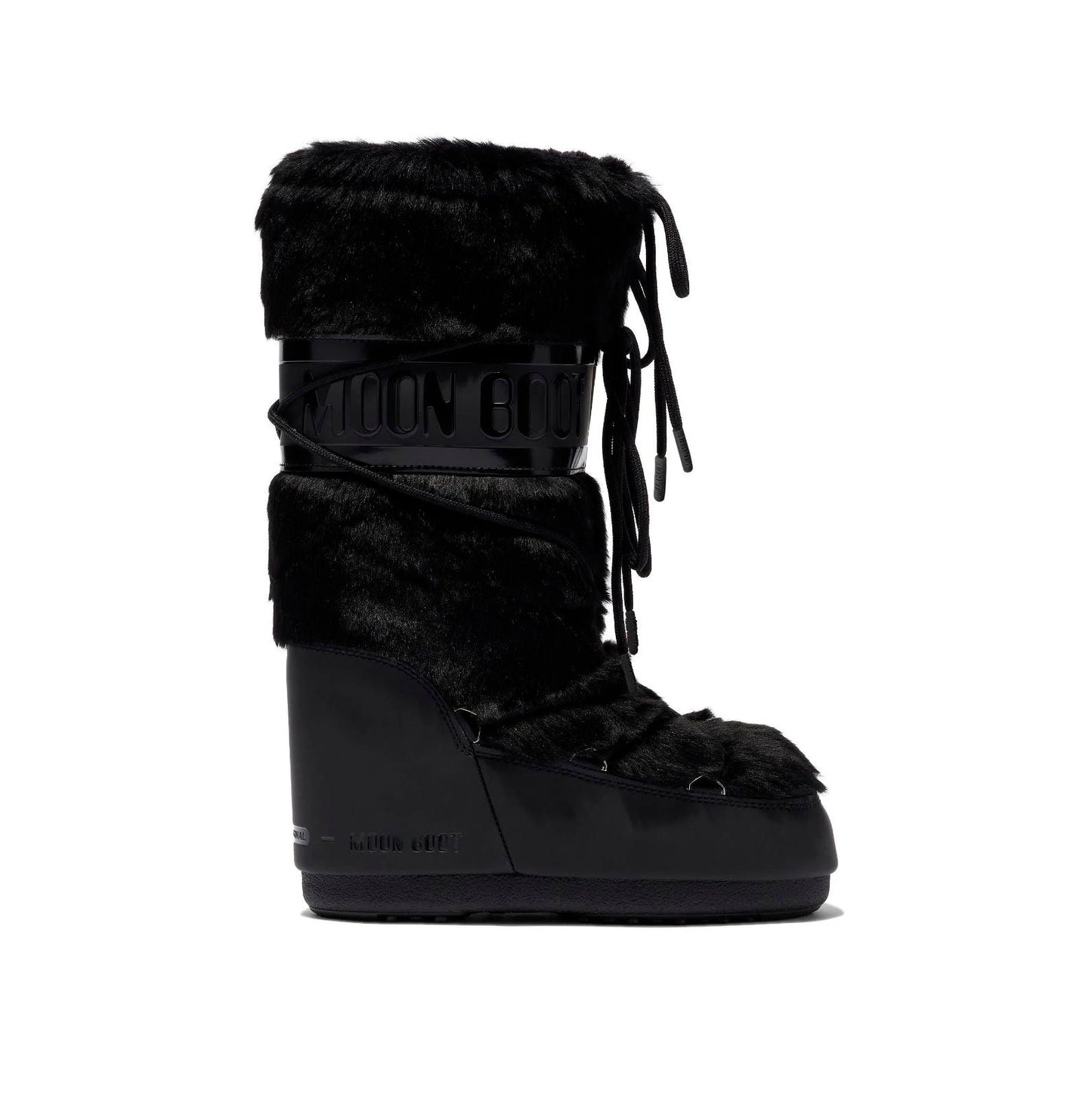 Moon Boot Icon Neri con Pelliccia Sintetica Stivali Invernali
