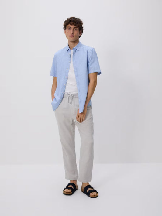 Pantaloni carrot in misto lino
