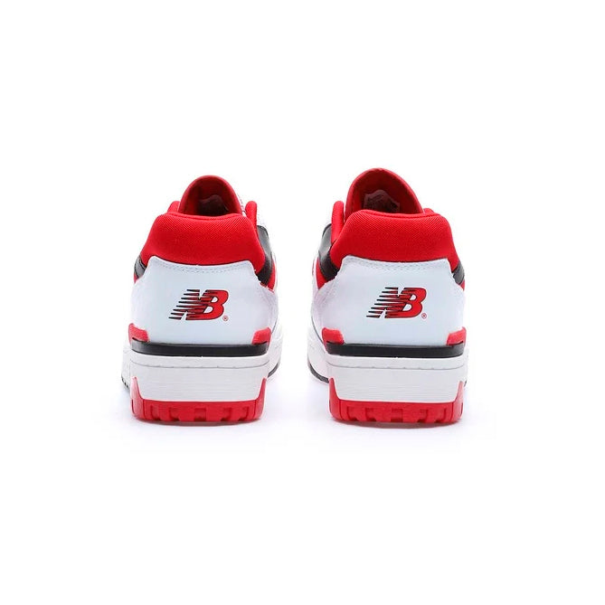 New Balance 550 Scarpe Uomo Bianche Rosse e Nere Stile Retro Basket