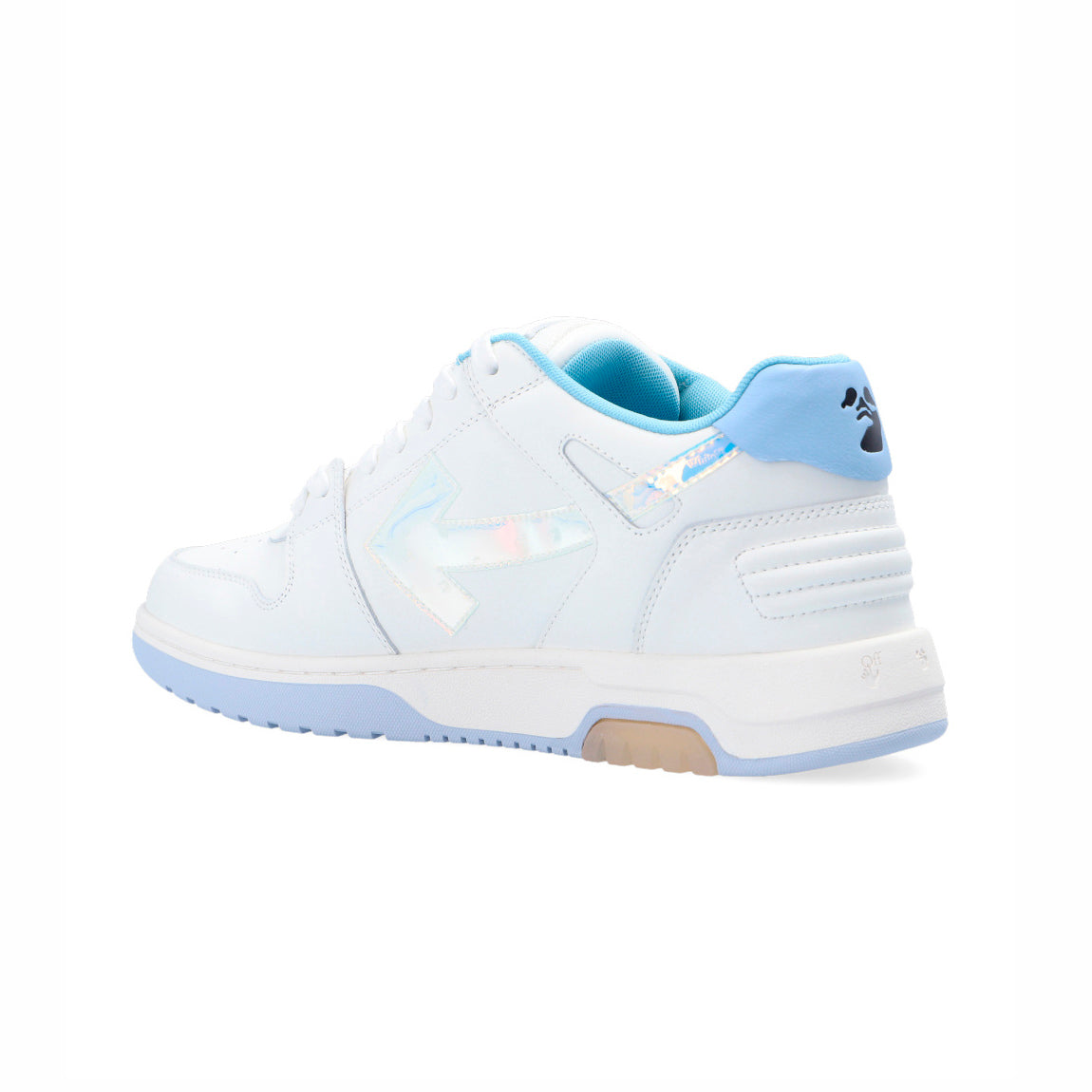 Off-White Out Of Office Sneakers Pelle Bianche e Blu Iridescenti Uomo