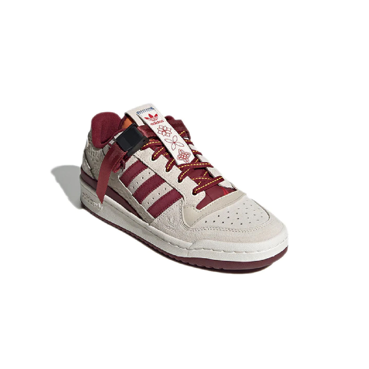 Sneakers Adidas Forum Low Beige Bordeaux in Pelle e Suede
