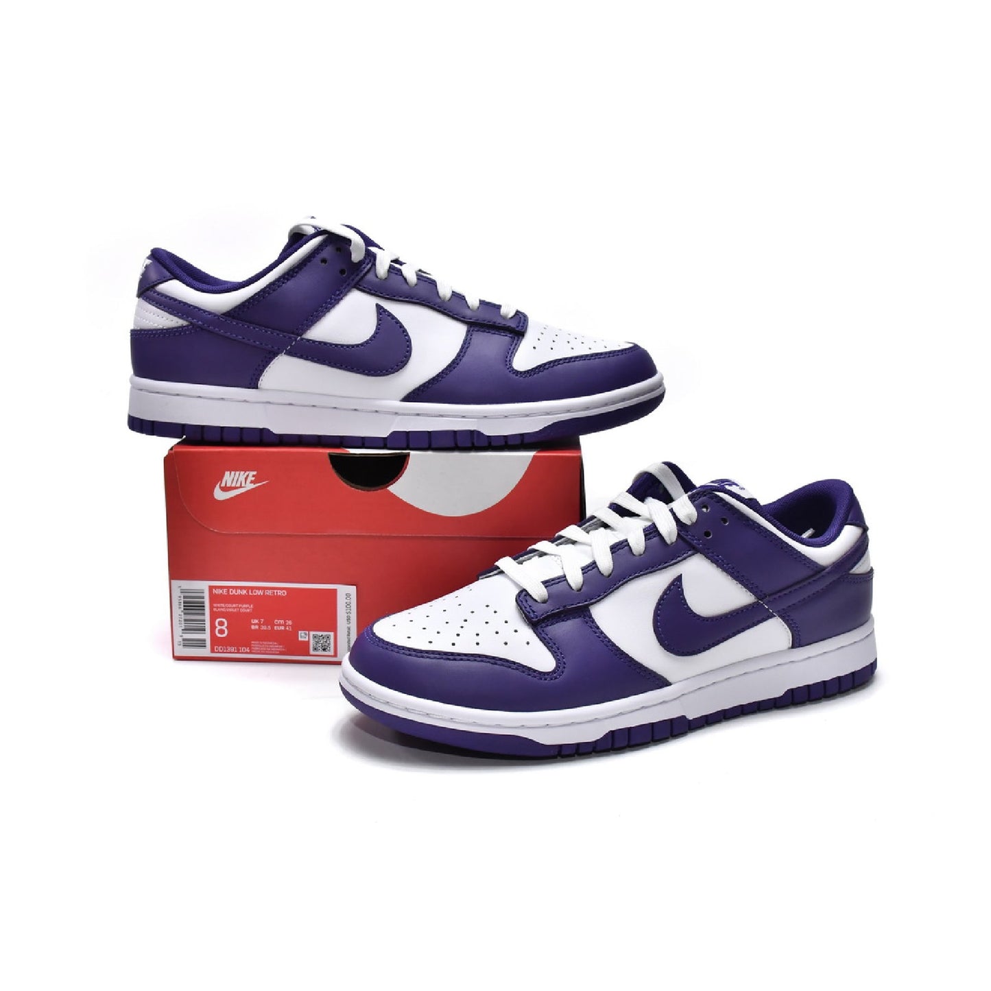 Nike Dunk Low Viola Court e Bianco Scarpe Uomo
