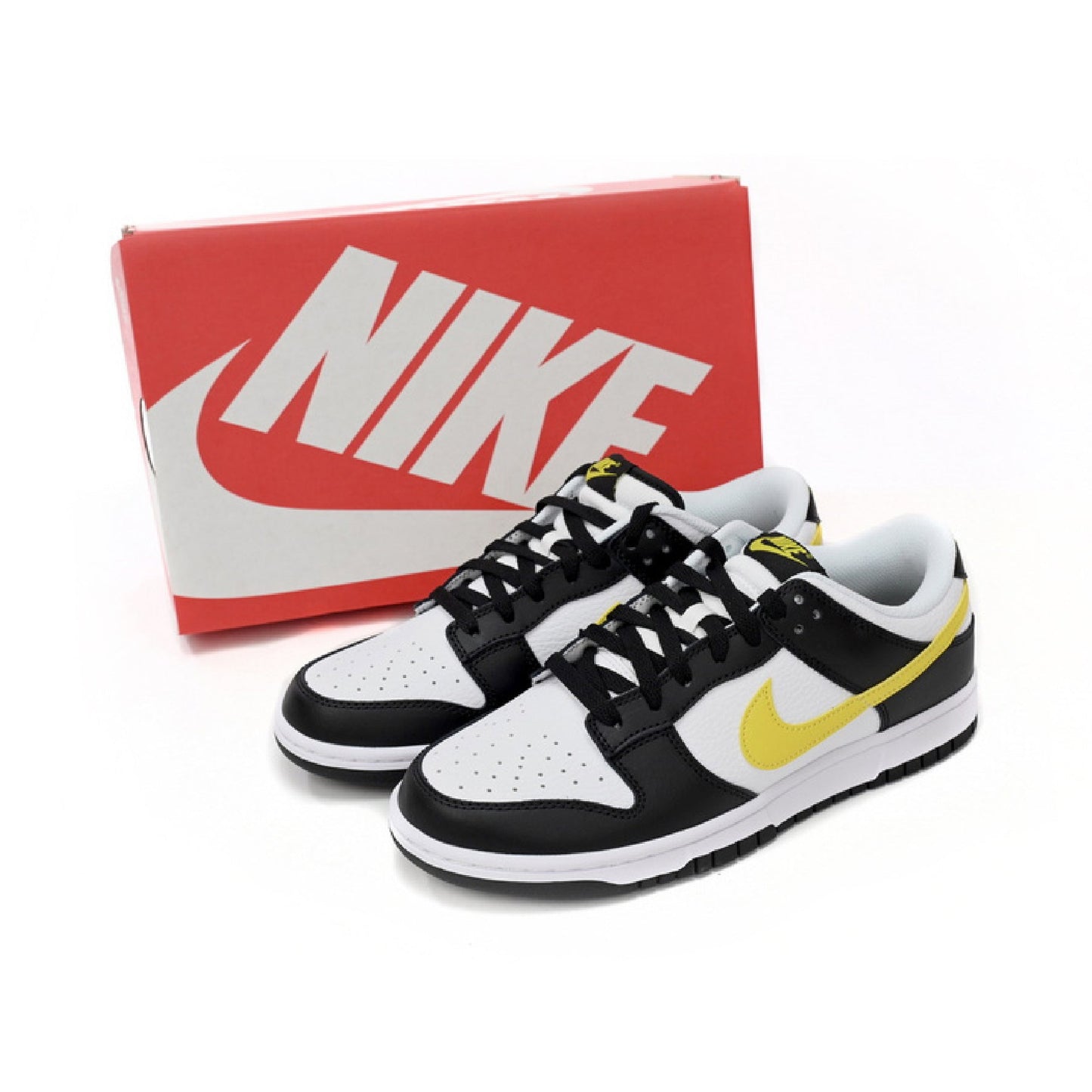 Nike Dunk Low Nero Giallo Ottico e Bianco Scarpe Uomo
