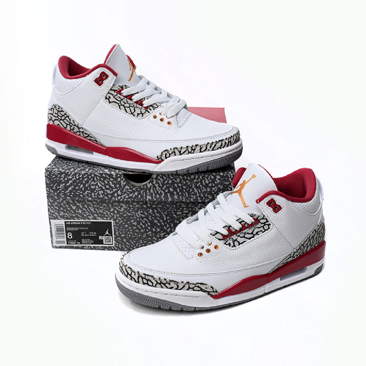Nike Air Jordan 3 Retro Cardinal Rosso/Bianco Cemento Classiche