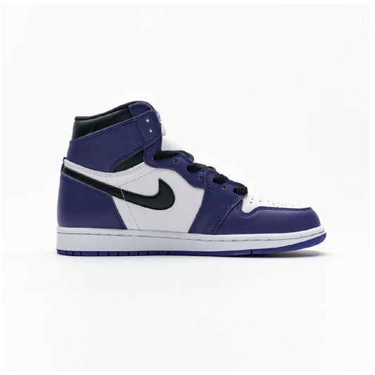 Nike Air Jordan 1 High Retro Viola Court e Bianca in Pelle