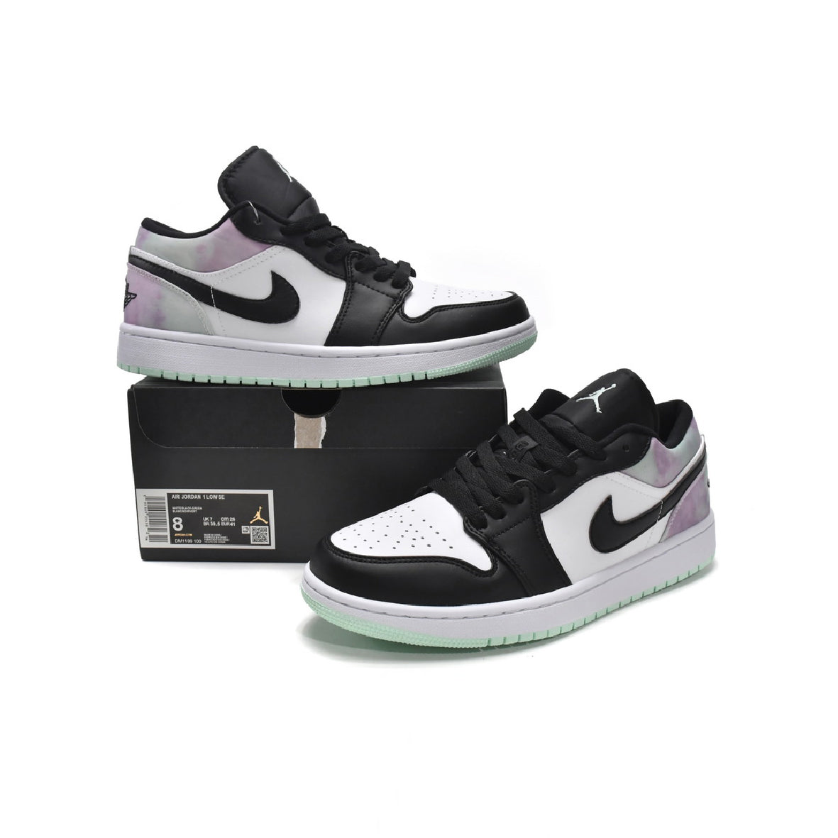Nike Air Jordan 1 Low SE Bianco Nero Effetto Tie Dye