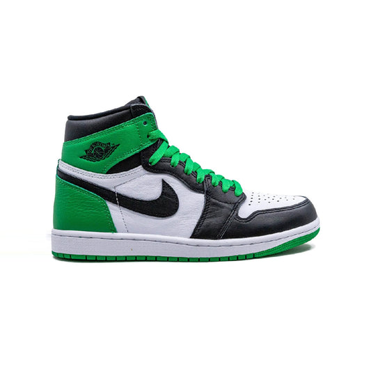 Nike Air Jordan 1 High Verde Lucky e Nero in Pelle