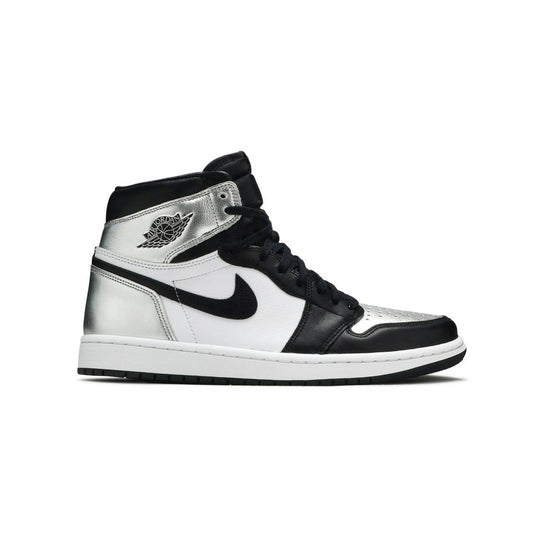 Nike Air Jordan 1 High Silver Toe Argento e Nero in Pelle