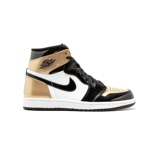 Nike Air Jordan 1 High Gold Toe Oro Nero e Bianco in Pelle