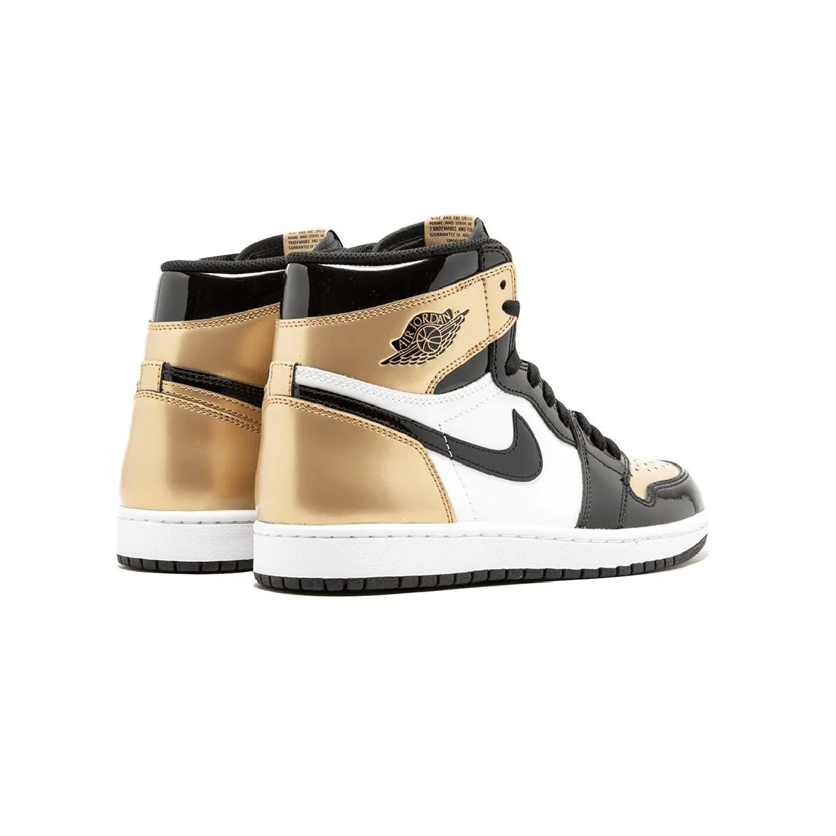 Nike Air Jordan 1 High Gold Toe Oro Nero e Bianco in Pelle