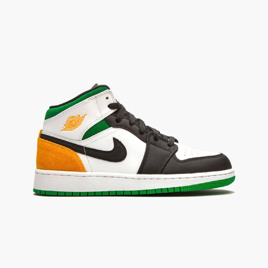 Nike Air Jordan 1 Mid Bianco Nero Arancione Verde Oakland Retro