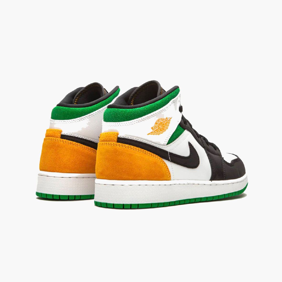 Nike Air Jordan 1 Mid Bianco Nero Arancione Verde Oakland Retro