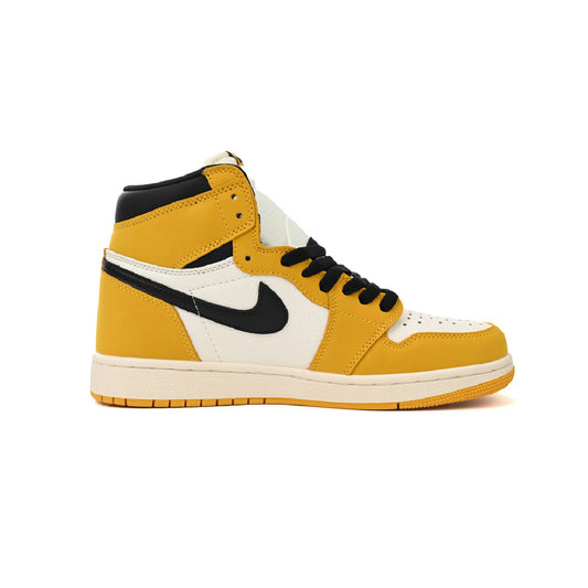 Nike Air Jordan 1 Alta Giallo Ocra Pelle Premium