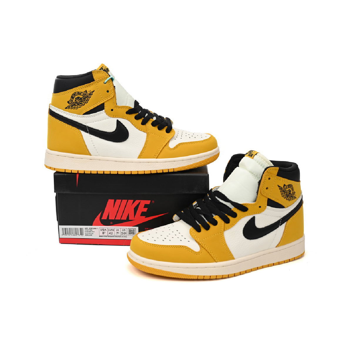 Nike Air Jordan 1 Alta Giallo Ocra Pelle Premium