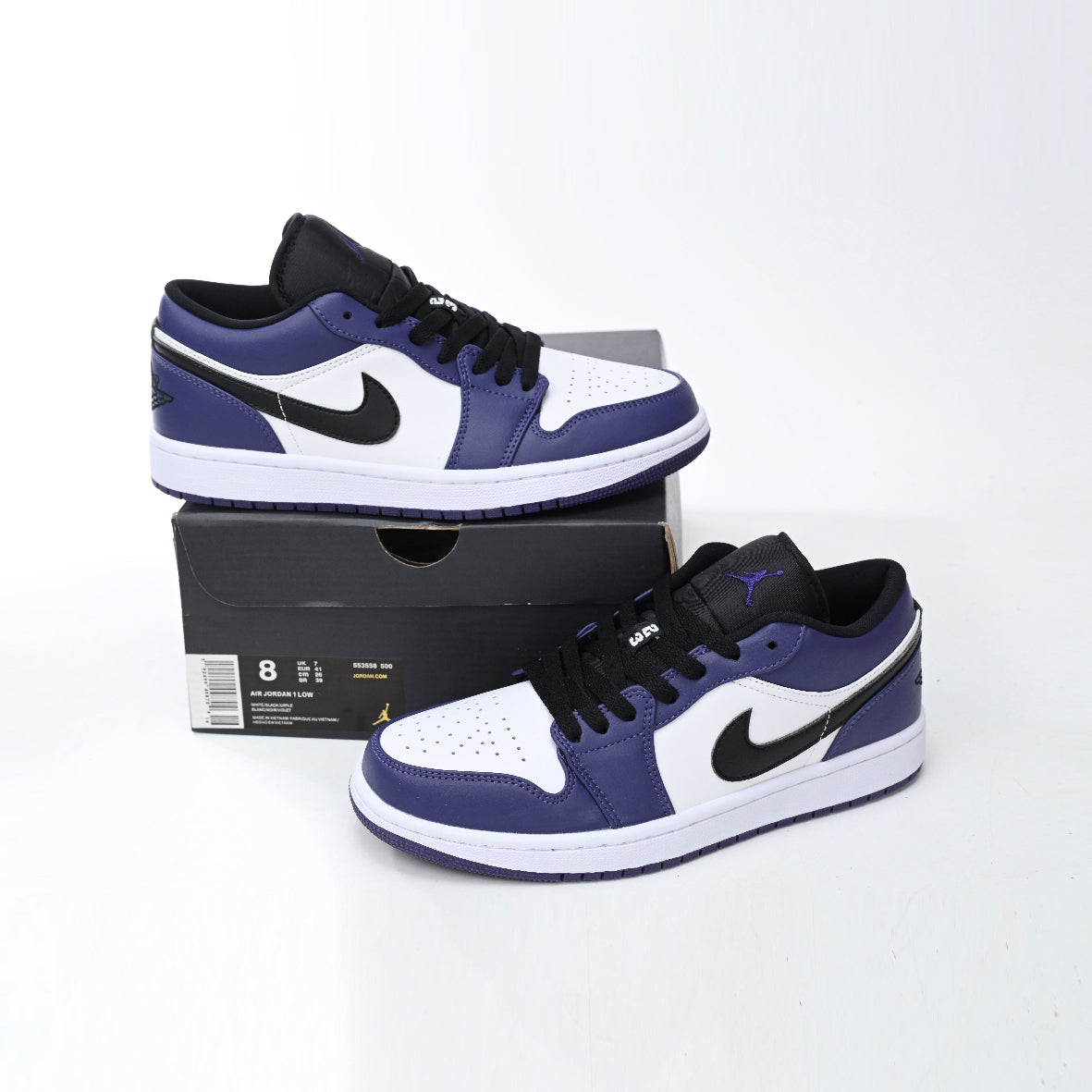 Nike Air Jordan 1 Low Viola Court Pelle Premium