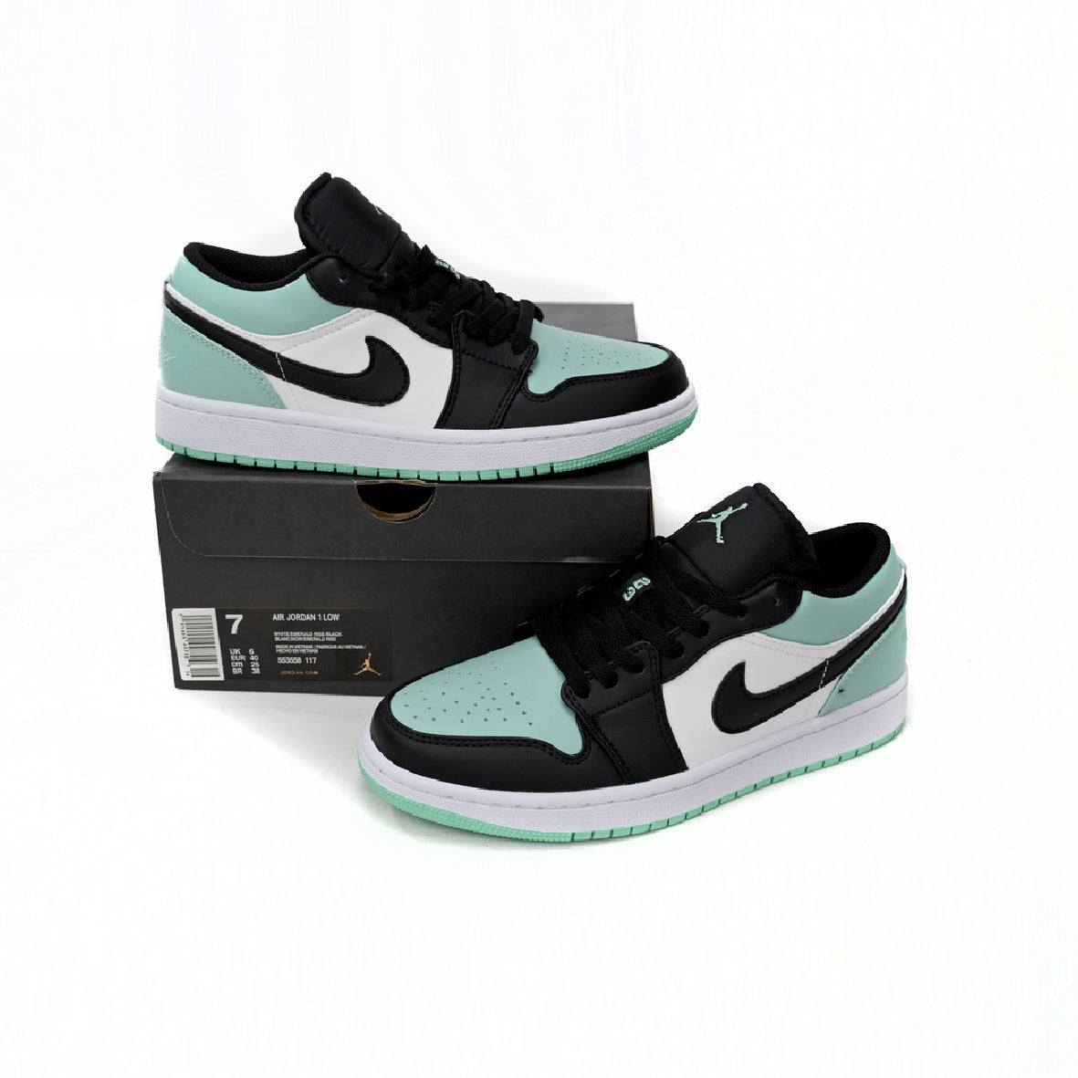 Nike Air Jordan 1 Low Verde Menta Nero Bianco Pelle Premium