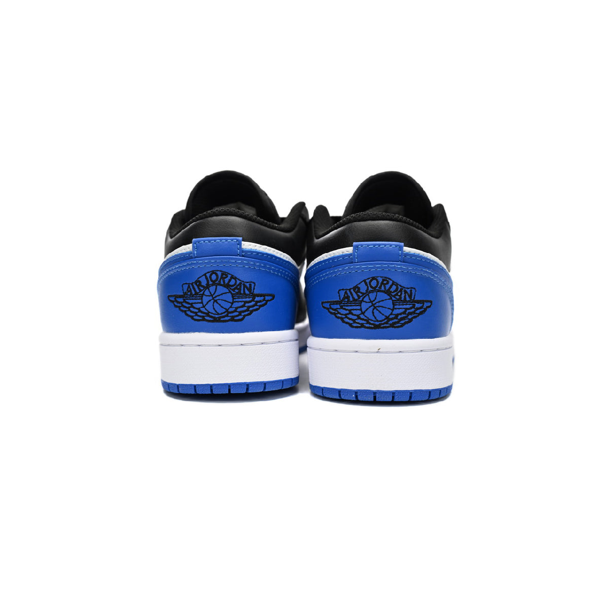 Nike Air Jordan 1 Low Nero Bianco Blu Royal Pelle Premium