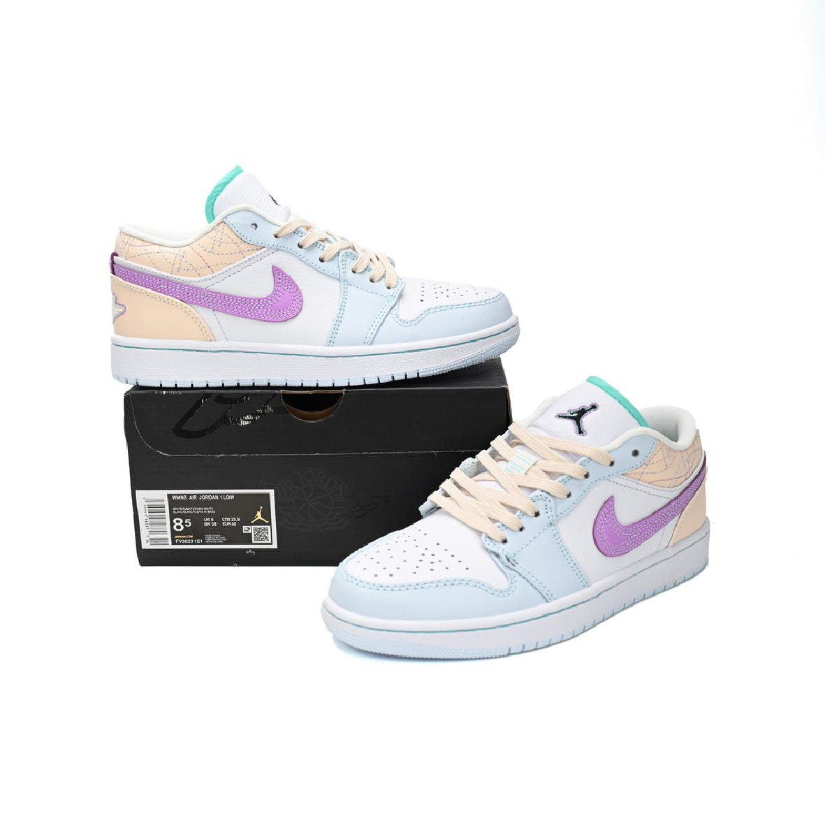 Nike Air Jordan 1 Low Multicolore Pastello Sashiko Pelle Premium