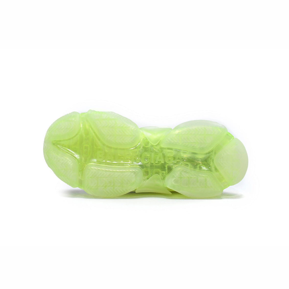 Balenciaga Triple S Sneakers Bianche con Suola Trasparente Verde Fluo