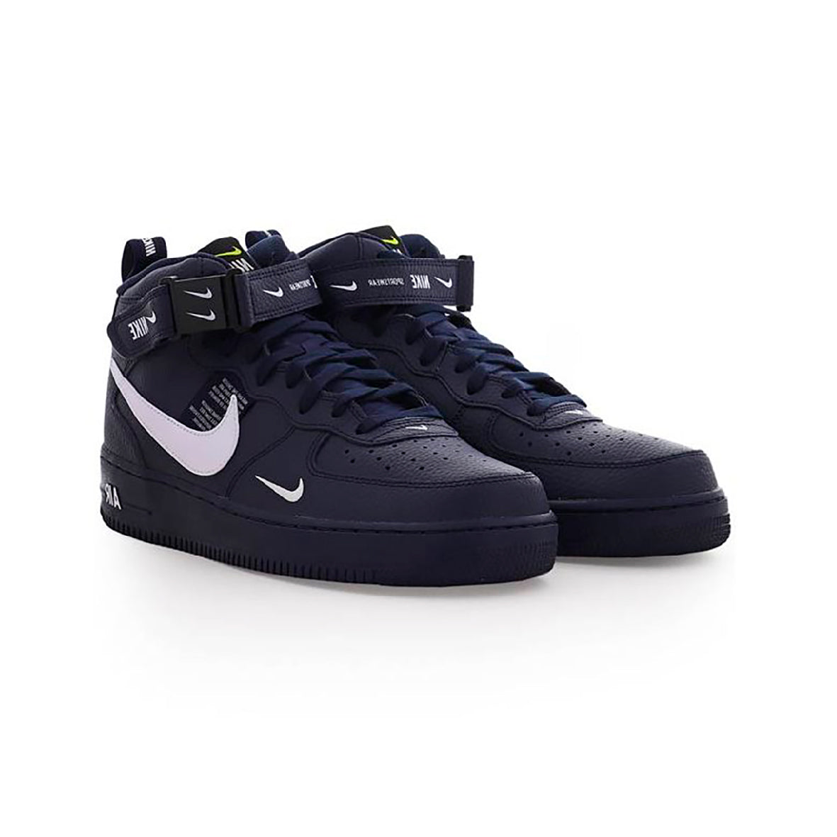 Nike Air Force 1 Mid '07 Blu Navy con Swoosh Bianco