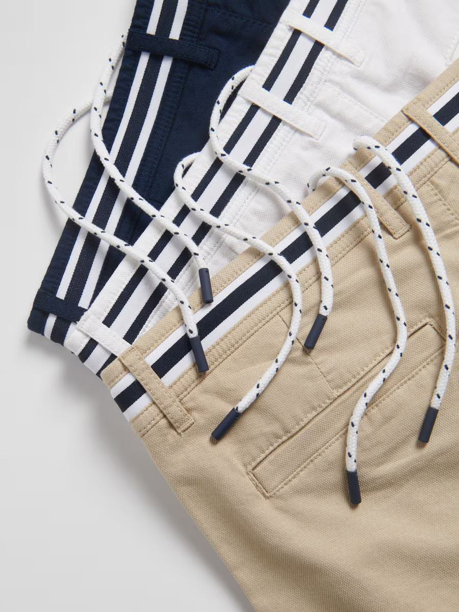 Pantaloni slim chino in cotone -blu scuro