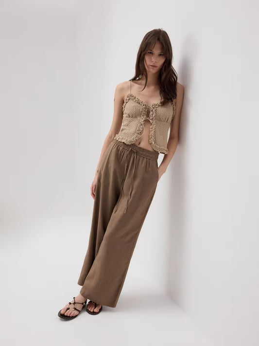 Pantaloni palazzo-beige