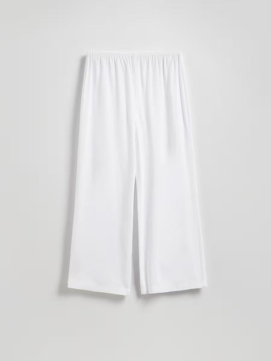 Pantaloni ampi in viscosa -bianco