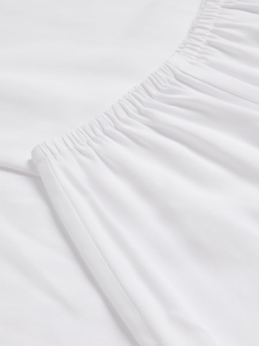 Pantaloni ampi in viscosa -bianco
