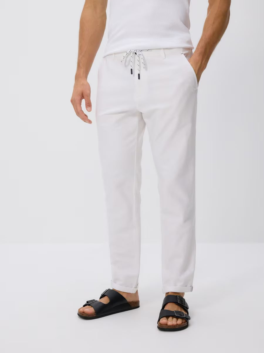 Pantaloni slim chino in cotone