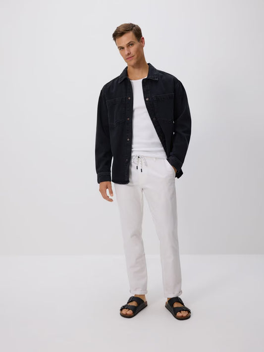 Pantaloni slim chino in cotone