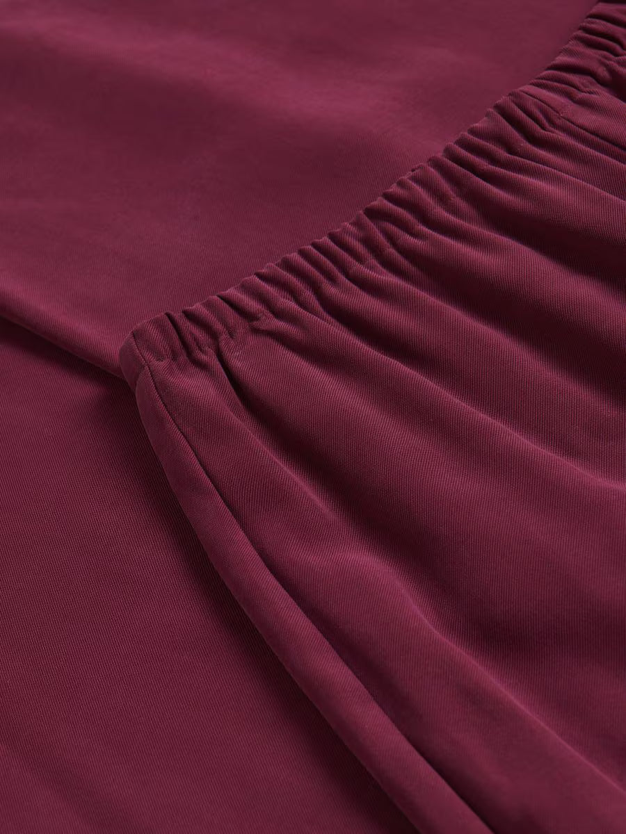 Pantaloni ampi in viscosa -bordeaux