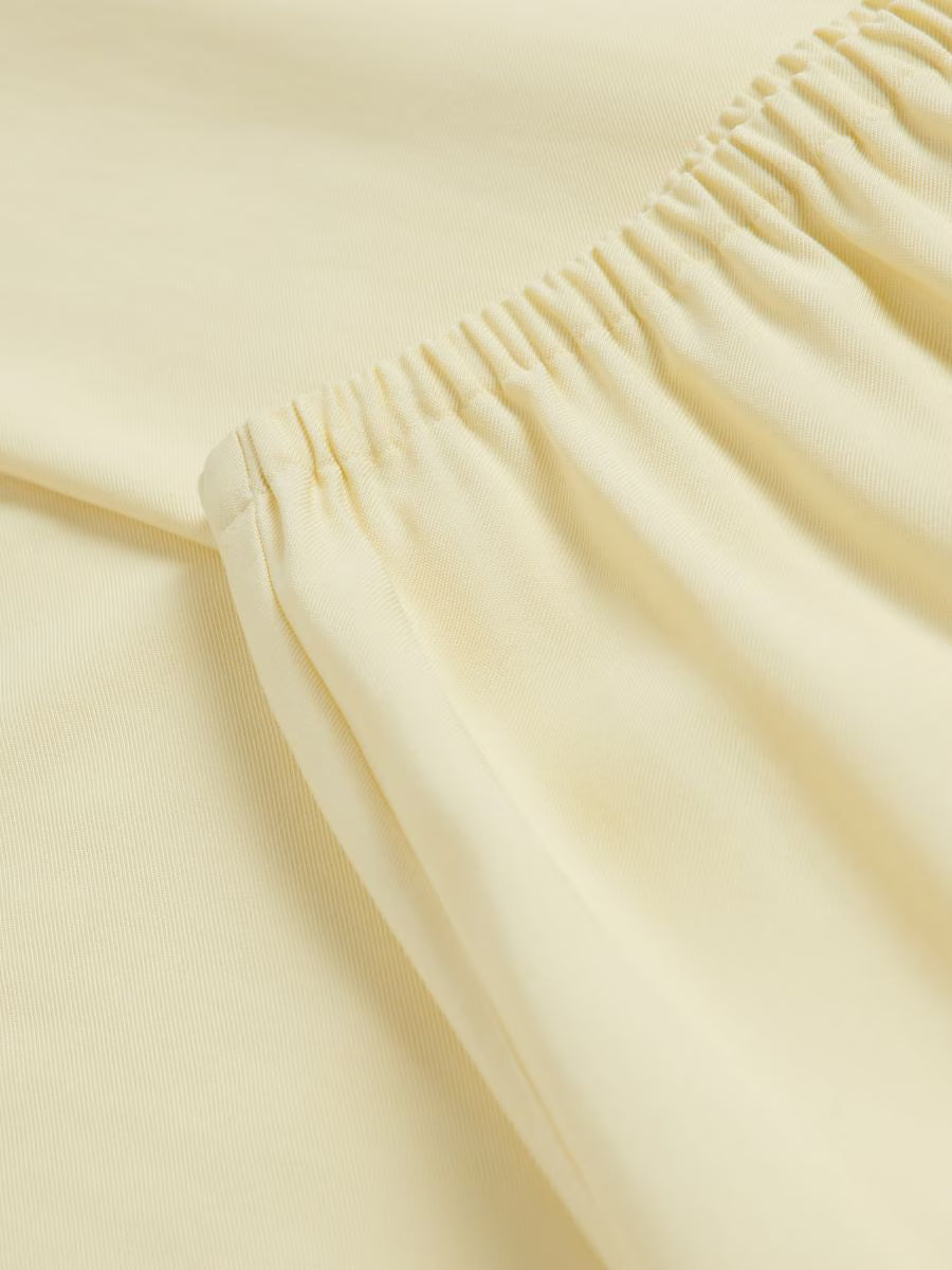 Pantaloni ampi in viscosa -giallo chiaro