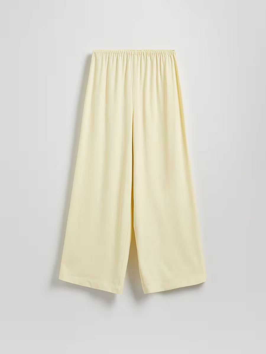 Pantaloni ampi in viscosa -giallo chiaro