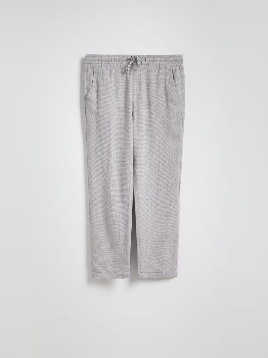 Pantaloni carrot in misto lino -grigio scuro