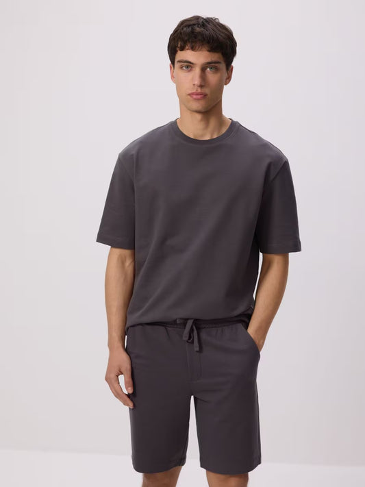 Pantaloncini tuta regular fit-grigio scuro
