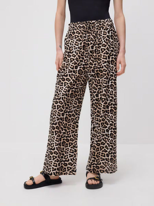 Pantaloni palazzo-marrone polveroso